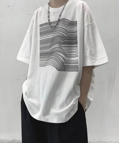 Mimma/Mimaa(ミマ)の「【Mimma/Mimaa】ディストーションプリントTEEシャツ(Tシャツ/カットソー・メンズ・ホワイト/ブラック/パープル・FREE)」の6枚目の写真