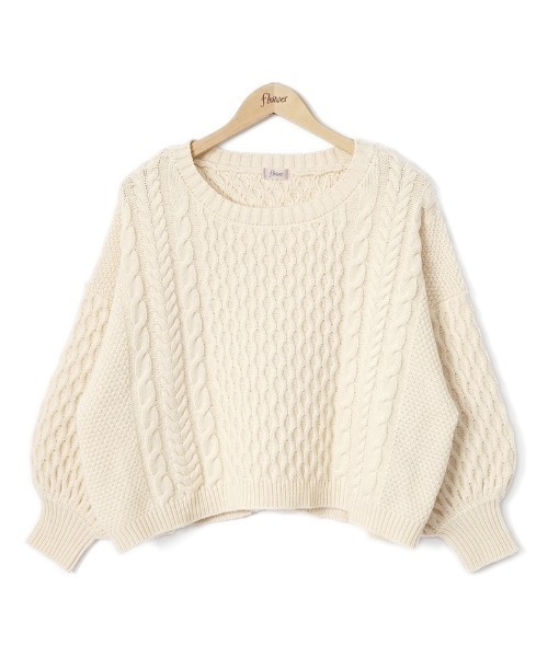 flower(フラワー)の「フェミニンバックニット(ニット/セーター・レディース・ブラウン/アイボリー・FREE)」の18枚目の写真