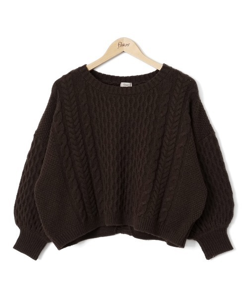 flower(フラワー)の「フェミニンバックニット(ニット/セーター・レディース・ブラウン/アイボリー・FREE)」の17枚目の写真