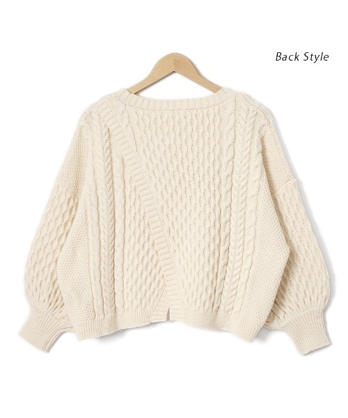 flower(フラワー)の「フェミニンバックニット(ニット/セーター・レディース・ブラウン/アイボリー・FREE)」の19枚目の写真