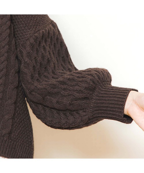 flower(フラワー)の「フェミニンバックニット(ニット/セーター・レディース・ブラウン/アイボリー・FREE)」の11枚目の写真