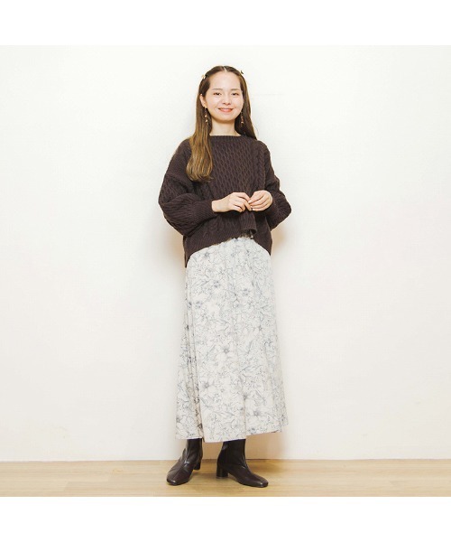 flower(フラワー)の「フェミニンバックニット(ニット/セーター・レディース・ブラウン/アイボリー・FREE)」の12枚目の写真