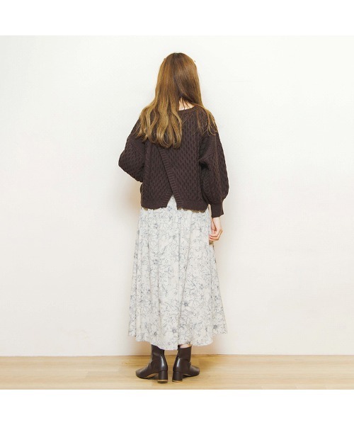 flower(フラワー)の「フェミニンバックニット(ニット/セーター・レディース・ブラウン/アイボリー・FREE)」の14枚目の写真