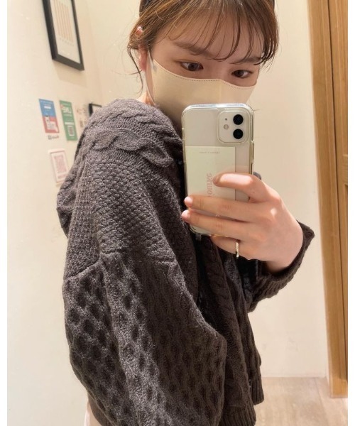 flower(フラワー)の「フェミニンバックニット(ニット/セーター・レディース・ブラウン/アイボリー・FREE)」の15枚目の写真