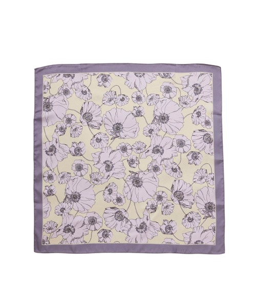 ROPE' PICNIC（ロペピクニック）の「リサイクルポリエステルサテンポピープリントスカーフ（バンダナ/スカーフ・レディース・ブラック/ターコイズブルー/ダークラベンダー・FREE）」の16枚目の写真