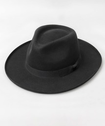 ReqHatter（レックハッター）の「ブリムアップ フラット ロングブリム フェルト 中折れハット（つば広）（ハット）」