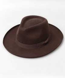 ReqHatter（レックハッター）の「ブリムアップ フラット ロングブリム フェルト 中折れハット（つば広）（ハット）」