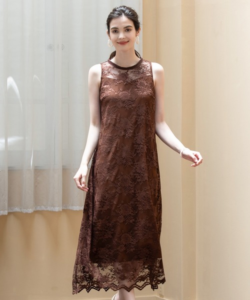 DRESS PLUS(ドレスプラス)の「パーティードレス ボレロ アンサンブル ワンピース 結婚式(アンサンブル・レディース・グレイッシュベージュ/チャコールアッシュ/ブラウン/クリアグリーン・XL/L/S/M)」の20枚目の写真