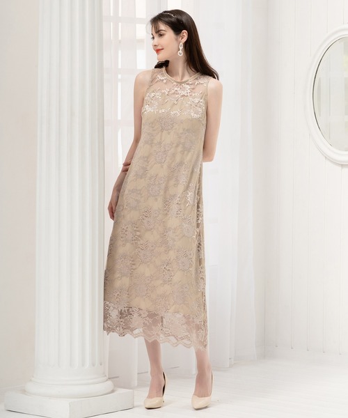 DRESS PLUS(ドレスプラス)の「パーティードレス ボレロ アンサンブル ワンピース 結婚式(アンサンブル・レディース・グレイッシュベージュ/チャコールアッシュ/ブラウン/クリアグリーン・XL/L/S/M)」の21枚目の写真
