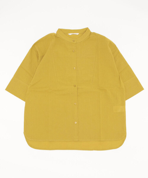 Lugnoncure（ルノンキュール）の「サッカーストライプブラウス（シャツ/ブラウス・レディース・ブラック/オフホワイト/イエロー・ﾌﾘ-）」の6枚目の写真