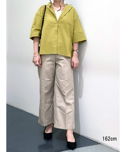 Lugnoncure（ルノンキュール）の「サッカーストライプブラウス（シャツ/ブラウス・レディース・ブラック/オフホワイト/イエロー・ﾌﾘ-）」の5枚目の写真