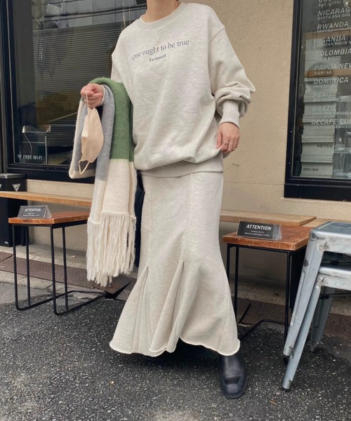 WILLFULLY（ウィルフリー）の「"one ought" logo print over sweat（Tシャツ/カットソー・レディース・ブラック/ヘザーグレー/オートミール・FREE）」の18枚目の写真