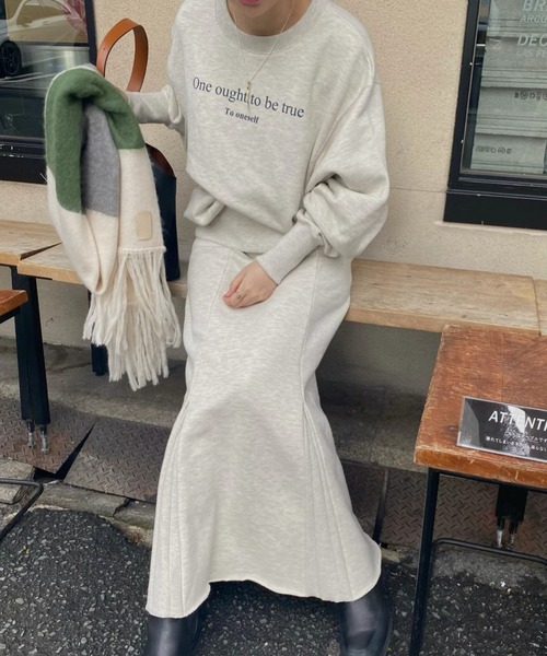 WILLFULLY（ウィルフリー）の「"one ought" logo print over sweat（Tシャツ/カットソー・レディース・ブラック/ヘザーグレー/オートミール・FREE）」の15枚目の写真