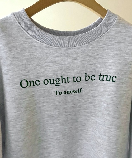 WILLFULLY（ウィルフリー）の「"one ought" logo print over sweat（Tシャツ/カットソー・レディース・ブラック/ヘザーグレー/オートミール・FREE）」の6枚目の写真