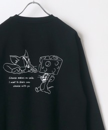 Tom＆Jerry（トムアンドジェリー）の「Tom＆Jerry/トム＆ジェリー フロント バックプリント 裏起毛 スウェットトレーナー（スウェット・メンズ）」