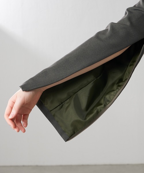 Lui's（ルイス）の「2WAYスリーブツイルオーバーダブルジャケット(セットアップ対応)（テーラードジャケット・レディース・ブラック/カーキ・FREE）」の21枚目の写真