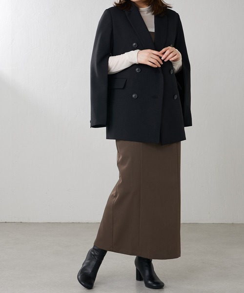 Lui's（ルイス）の「2WAYスリーブツイルオーバーダブルジャケット(セットアップ対応)（テーラードジャケット・レディース・ブラック/カーキ・FREE）」の16枚目の写真