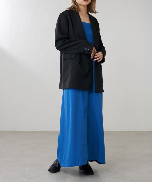 Lui's（ルイス）の「2WAYスリーブツイルオーバーダブルジャケット(セットアップ対応)（テーラードジャケット・レディース・ブラック/カーキ・FREE）」の15枚目の写真