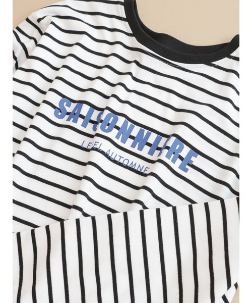 Te chichi（テチチ）の「ボーダーアソートフレンチロゴロンT（Tシャツ/カットソー・レディース・チャコール/オフホワイト/ブラック・ﾌﾘ-）」の3枚目の写真