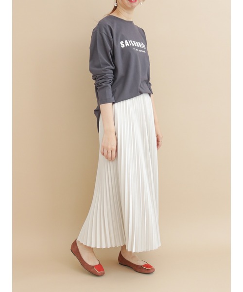 Te chichi（テチチ）の「ボーダーアソートフレンチロゴロンT（Tシャツ/カットソー・レディース・チャコール/オフホワイト/ブラック・ﾌﾘ-）」の5枚目の写真