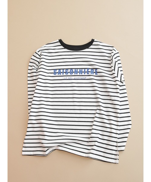 Te chichi（テチチ）の「ボーダーアソートフレンチロゴロンT（Tシャツ/カットソー・レディース・チャコール/オフホワイト/ブラック・ﾌﾘ-）」の13枚目の写真