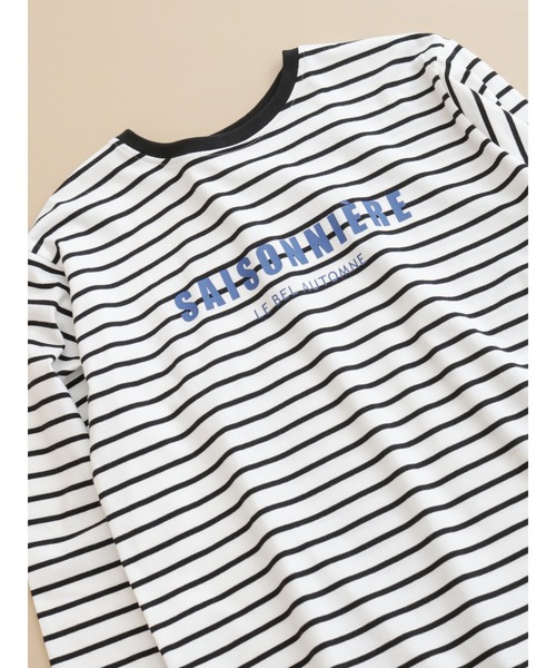 Te chichi（テチチ）の「ボーダーアソートフレンチロゴロンT（Tシャツ/カットソー・レディース・チャコール/オフホワイト/ブラック・ﾌﾘ-）」の12枚目の写真