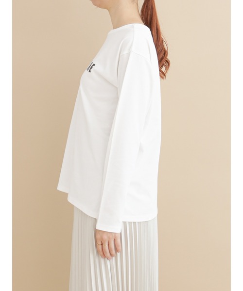 Te chichi（テチチ）の「ボーダーアソートフレンチロゴロンT（Tシャツ/カットソー・レディース・チャコール/オフホワイト/ブラック・ﾌﾘ-）」の7枚目の写真