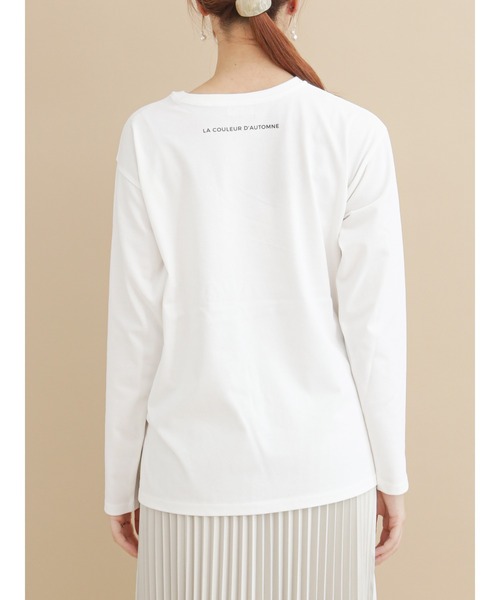 Te chichi（テチチ）の「ボーダーアソートフレンチロゴロンT（Tシャツ/カットソー・レディース・チャコール/オフホワイト/ブラック・ﾌﾘ-）」の8枚目の写真