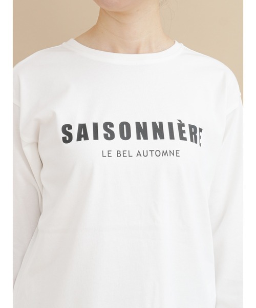 Te chichi（テチチ）の「ボーダーアソートフレンチロゴロンT（Tシャツ/カットソー・レディース・チャコール/オフホワイト/ブラック・ﾌﾘ-）」の10枚目の写真