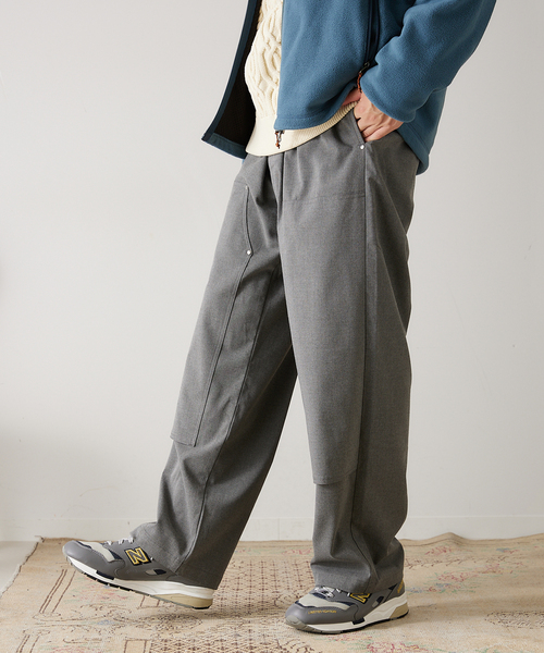 417 EDIFICE（フォーワンセブンエディフィス）の「【HEAR MY NAME / ヒアマイネーム】別注 ダブルニーパンツ（その他パンツ・メンズ・チャコールグレー/ベージュ/ネイビー・MEDIUM/LARGE）」の9枚目の写真