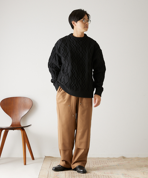 417 EDIFICE（フォーワンセブンエディフィス）の「【HEAR MY NAME / ヒアマイネーム】別注 ダブルニーパンツ（その他パンツ・メンズ・チャコールグレー/ベージュ/ネイビー・MEDIUM/LARGE）」の11枚目の写真