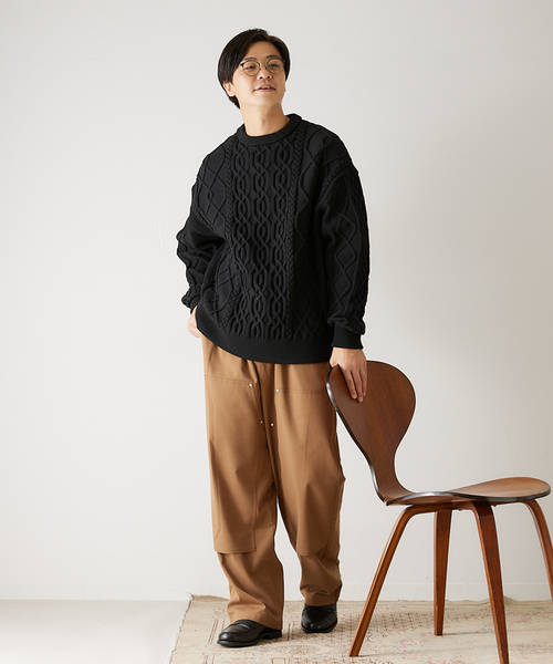 417 EDIFICE（フォーワンセブンエディフィス）の「【HEAR MY NAME / ヒアマイネーム】別注 ダブルニーパンツ（その他パンツ・メンズ・チャコールグレー/ベージュ/ネイビー・MEDIUM/LARGE）」の12枚目の写真