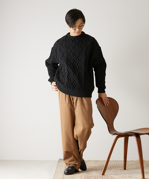 417 EDIFICE（フォーワンセブンエディフィス）の「【HEAR MY NAME / ヒアマイネーム】別注 ダブルニーパンツ（その他パンツ・メンズ・チャコールグレー/ベージュ/ネイビー・MEDIUM/LARGE）」の13枚目の写真