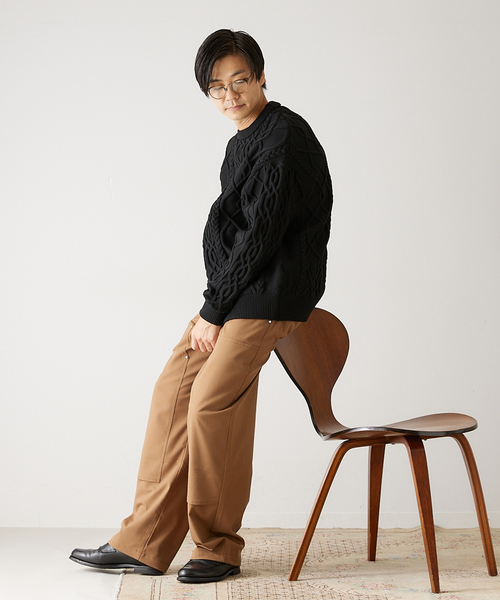417 EDIFICE（フォーワンセブンエディフィス）の「【HEAR MY NAME / ヒアマイネーム】別注 ダブルニーパンツ（その他パンツ・メンズ・チャコールグレー/ベージュ/ネイビー・MEDIUM/LARGE）」の14枚目の写真