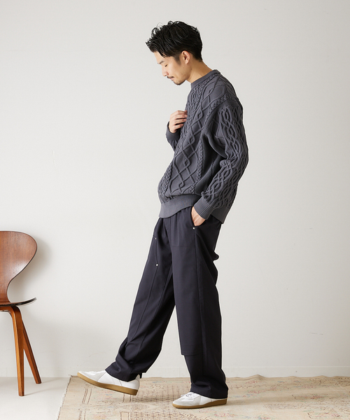 417 EDIFICE（フォーワンセブンエディフィス）の「【HEAR MY NAME / ヒアマイネーム】別注 ダブルニーパンツ（その他パンツ・メンズ・チャコールグレー/ベージュ/ネイビー・MEDIUM/LARGE）」の20枚目の写真