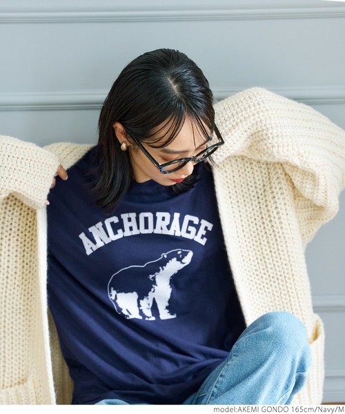 coca(coca)(コカ)の「アソートフロッキープリントロンTee(Tシャツ/カットソー・レディース・グレー/ネイビー/グリーン/ホワイト・L/M)」の15枚目の写真