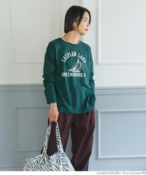 coca(coca)(コカ)の「アソートフロッキープリントロンTee(Tシャツ/カットソー・レディース・グレー/ネイビー/グリーン/ホワイト・L/M)」の13枚目の写真