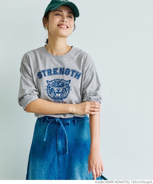 coca(coca)(コカ)の「アソートフロッキープリントロンTee(Tシャツ/カットソー・レディース・グレー/ネイビー/グリーン/ホワイト・L/M)」の8枚目の写真