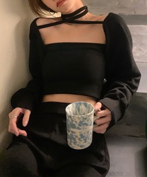 【Jasmine】紐デザインボレロ＆チューブトップアンサンブル