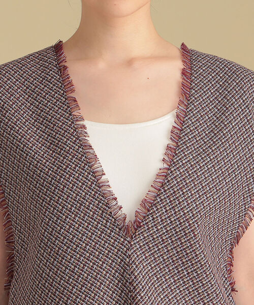 Ray BEAMS（レイビームス）の「Ray BEAMS / ツイード Vネック ノースリーブ ワンピース（ワンピース・レディース・ブラック/ワイン・0/1）」の19枚目の写真