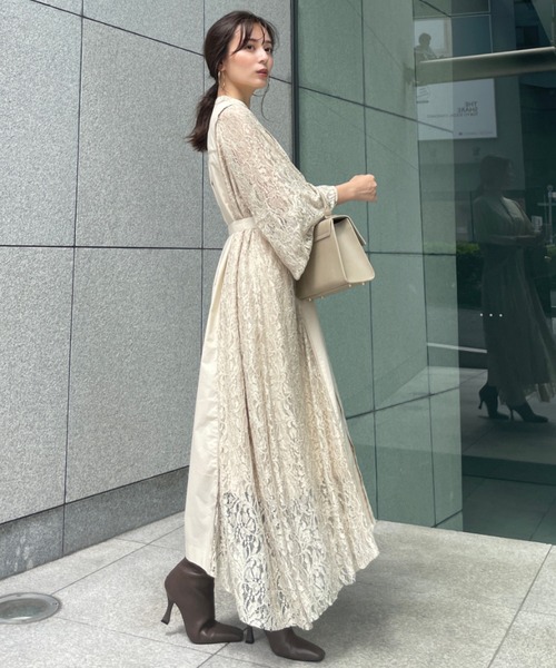 anuans（アニュアンス）の「コードレースパイピングシャツワンピース（シャツワンピース・レディース・ブラウン/ベージュ系その他2・FREE）」の7枚目の写真