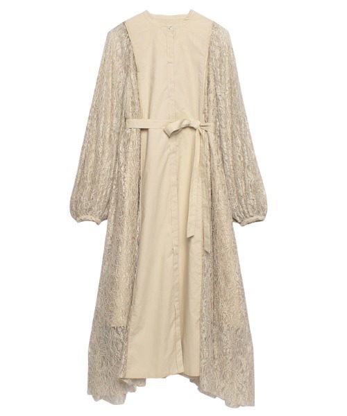 anuans（アニュアンス）の「コードレースパイピングシャツワンピース（シャツワンピース・レディース・ブラウン/ベージュ系その他2・FREE）」の8枚目の写真