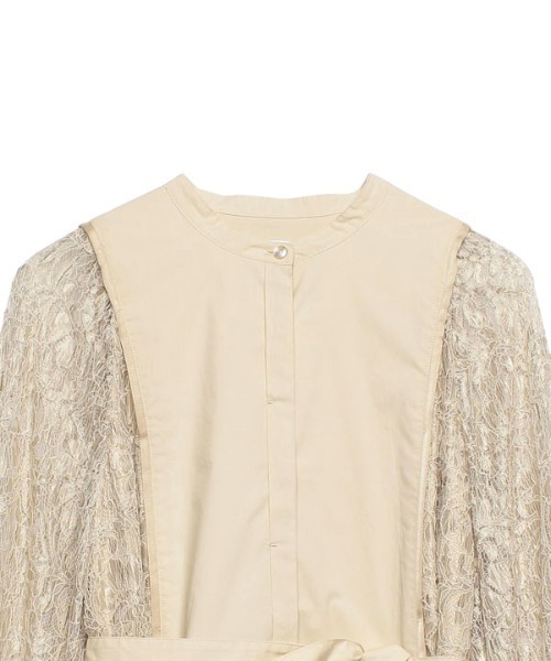 anuans（アニュアンス）の「コードレースパイピングシャツワンピース（シャツワンピース・レディース・ブラウン/ベージュ系その他2・FREE）」の3枚目の写真