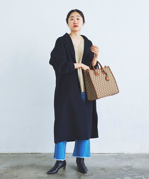 le.coeur blanc（ルクールブラン）の「ジャガード アングル トート（トートバッグ・レディース・ネイビー/ブラウン系その他3/ブラック系その他・FREE）」の5枚目の写真