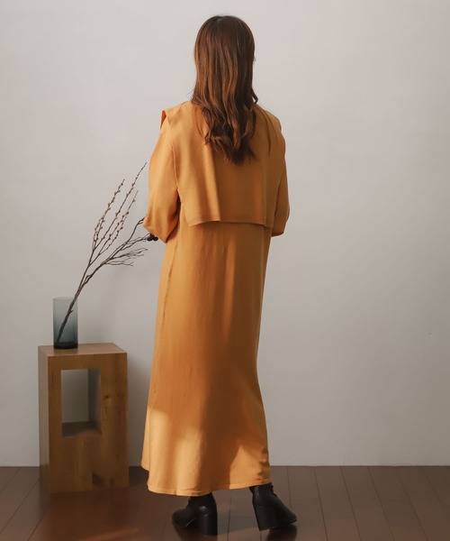 SENSE OF PLACE by URBAN RESEARCH（センスオブプレイスバイアーバンリサーチ）の「ストレッチレイヤードマーメイドワンピース（ワンピース・レディース・モカ/オレンジ/アイボリー/ブラック・ONE/S）」の22枚目の写真