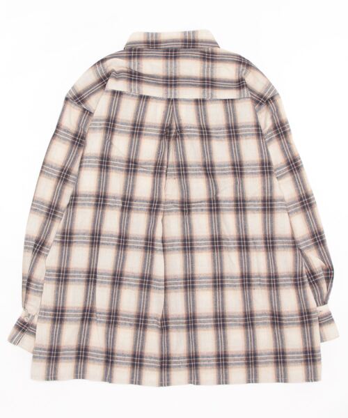 reca（レカ）の「先染めチェックシャツ（シャツ/ブラウス・レディース・ベージュ/ブラック・M）」の3枚目の写真