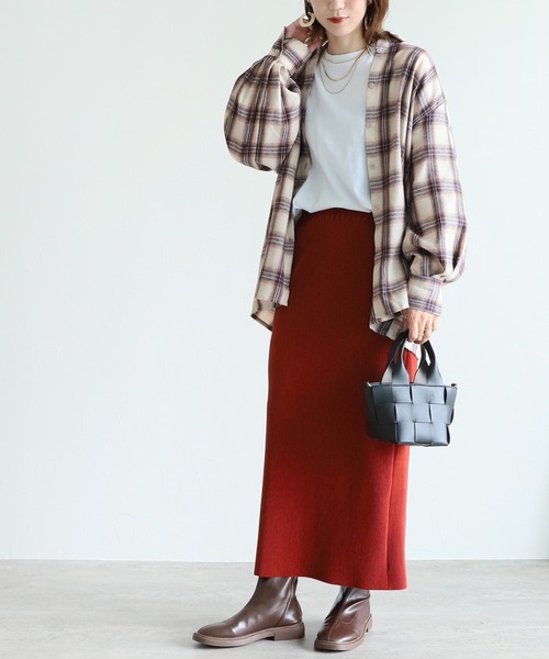 reca（レカ）の「先染めチェックシャツ（シャツ/ブラウス・レディース・ベージュ/ブラック・M）」の9枚目の写真