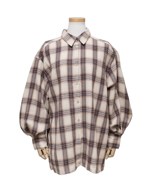 reca（レカ）の「先染めチェックシャツ（シャツ/ブラウス・レディース・ベージュ/ブラック・M）」の12枚目の写真