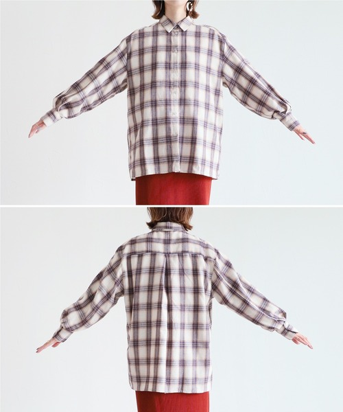 reca（レカ）の「先染めチェックシャツ（シャツ/ブラウス・レディース・ベージュ/ブラック・M）」の16枚目の写真