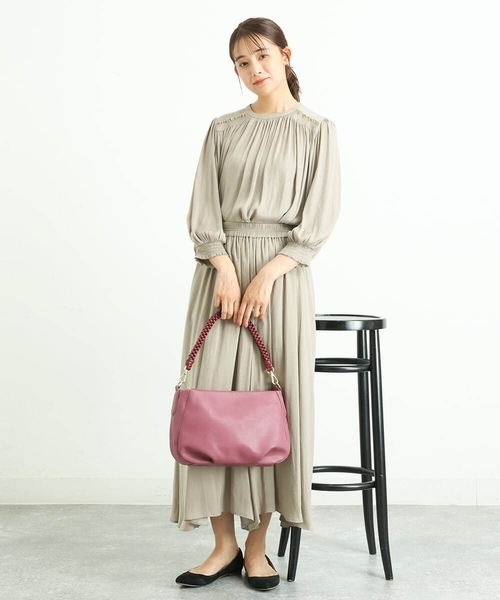 MK MICHEL KLEIN(エムケーミッシェルクラン)の「【2WAY】メッシュハンドルデザインバッグ(トートバッグ・レディース・モカ/パープル/ブラック・00)」の5枚目の写真